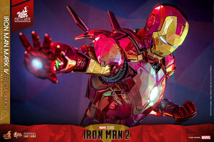 Hot Toys Iron Man Mark VI Fractal Armor Iron Man Movie Masterpiece Diecast Action Figure 1 6 Scale 33 cm