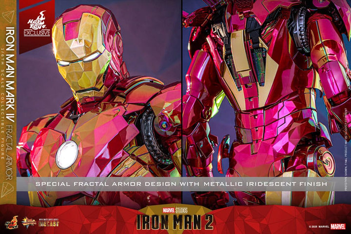 Hot Toys Iron Man Mark VI Fractal Armor Iron Man Movie Masterpiece Diecast Action Figure 1 6 Scale 33 cm