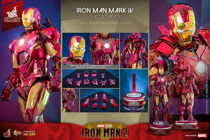 Hot Toys Iron Man Mark VI Fractal Armor Iron Man Movie Masterpiece Diecast Action Figure 1 6 Scale 33 cm
