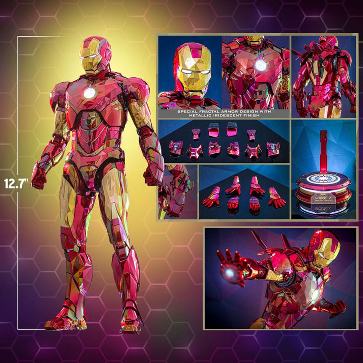 Hot Toys Iron Man Mark VI Fractal Armor Iron Man Movie Masterpiece Diecast Action Figure 1 6 Scale 33 cm