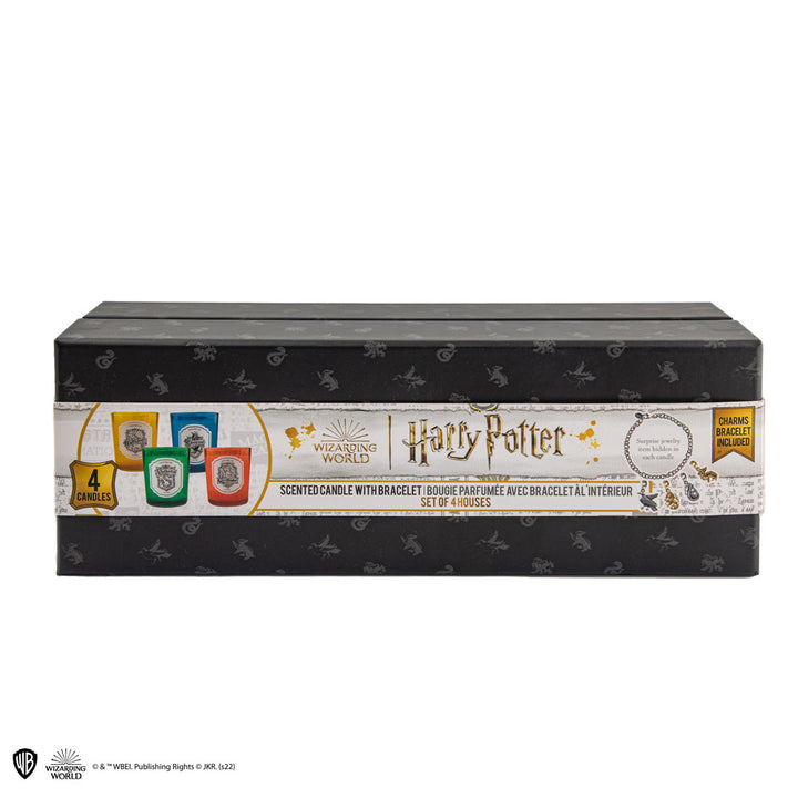 Wizarding World Set of 4 Hogwarts Houses Scented Candles With Charm Bracelet