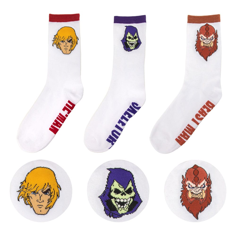 Masters of the Universe Revelation He Man Skeletor Beast Man Socks Set of 3