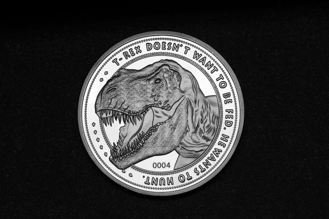 Jurassic Park T Rex 25th Anniversary Collectable Coin Silver Edition