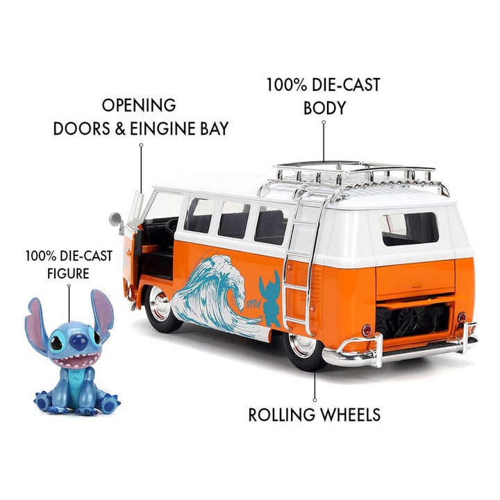 Lilo and Stitch Diecast Model 1 24 Scale 1961 VW Bus Stitch