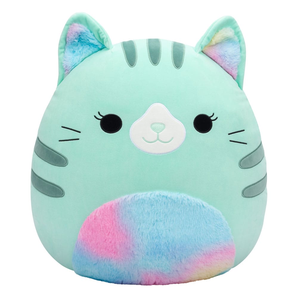 Squishmallows Teal Cat Corinna Plush Figure 50 cm with Tie Dye Fuzzy Belly