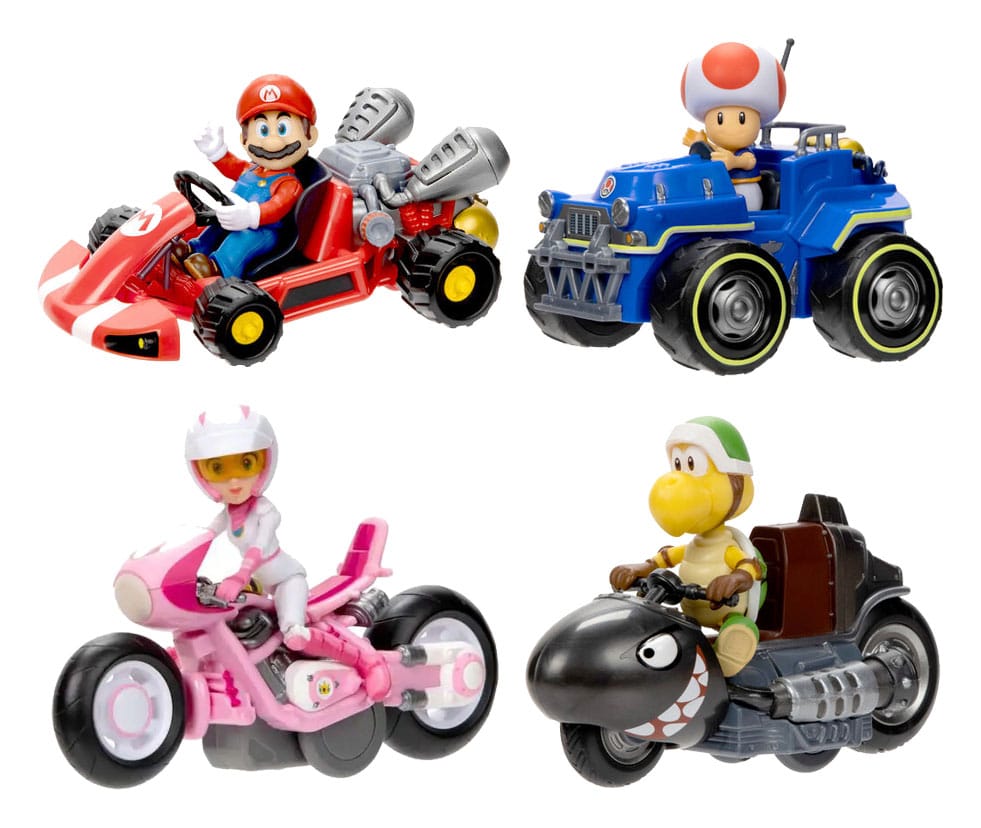 Super Mario Bros Movie Kart Racer Mini Figure Collection 6 cm 6 Pack