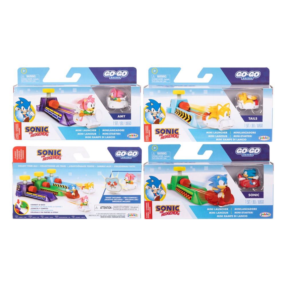 Sonic The Hedgehog Go Go Racers Vehicle Mini Launching Ramps Assortment 4 Pack