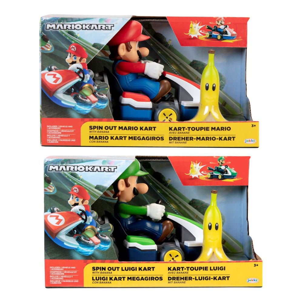 Nintendo Super Mario Kart Spin Out Vehicle Assortment Set of 6