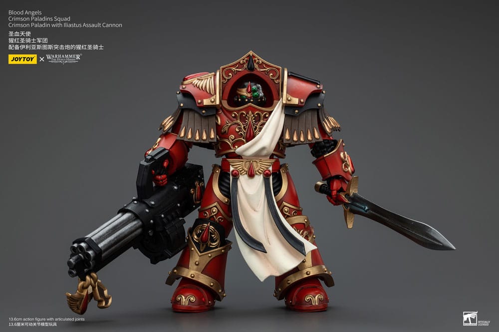 Warhammer Crimson Paladin with Iliastus Assault Cannon Blood Angels Crimson Paladins Squad The Horus Heresy Action Figure 14 cm