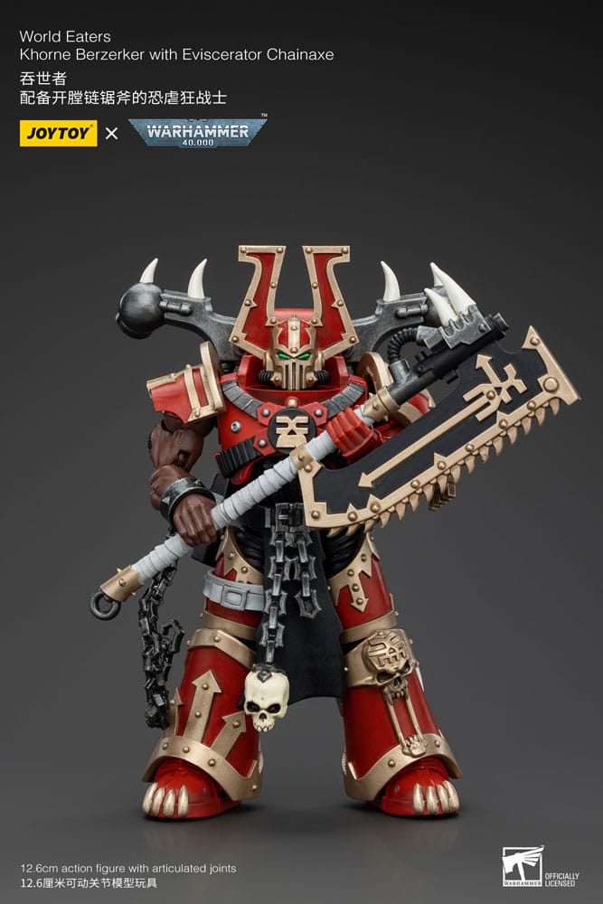 Warhammer Khorne Berzerker with Eviscerator Chainaxe World Eaters Warhammer 40k Action Figure 13 cm