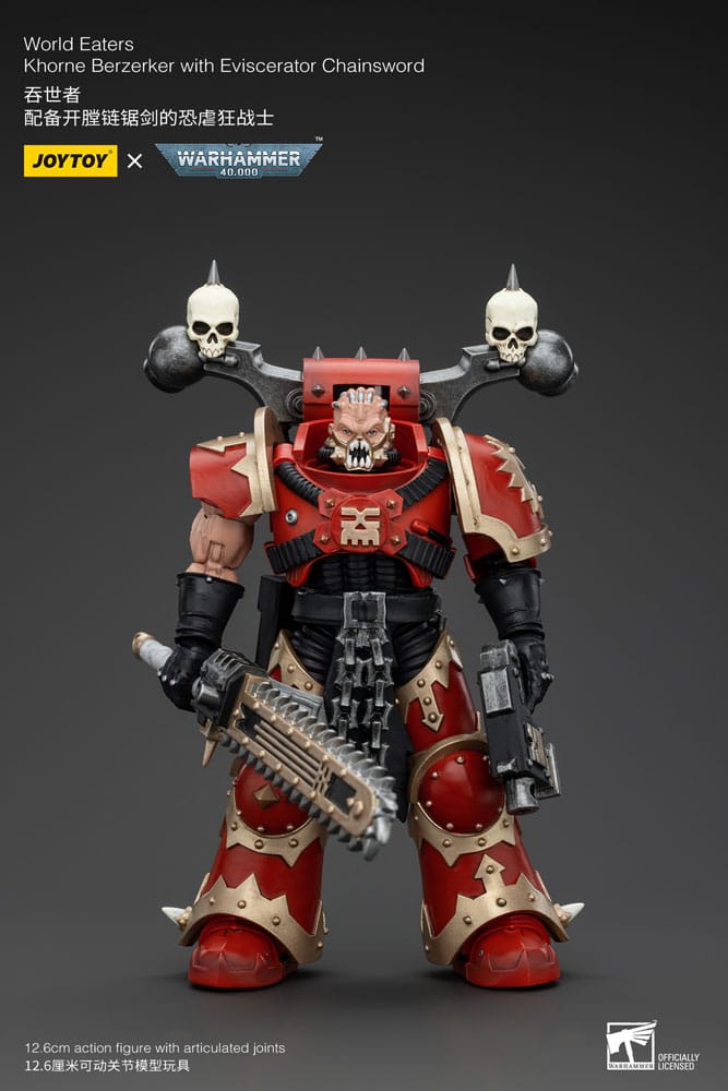 Warhammer Khorne Berzerker with Eviscerator Chainsword World Eaters Warhammer 40k Action Figure 13 cm