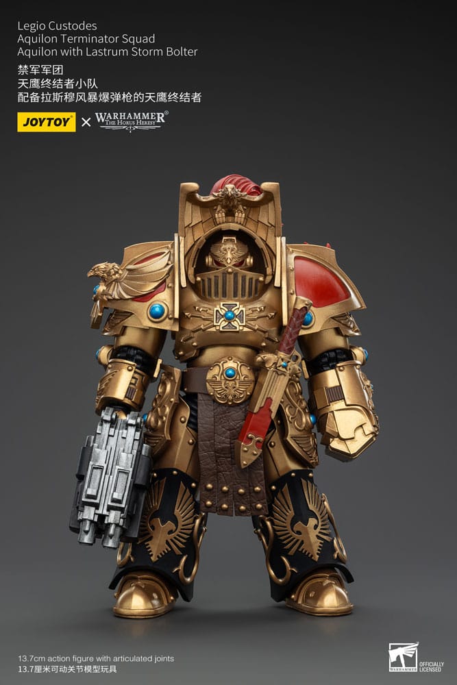 Warhammer Aquilon with Lastrum Storm Bolter Aquilon Terminator Squad Legio Custodes The Horus Heresy Action Figure 14 cm