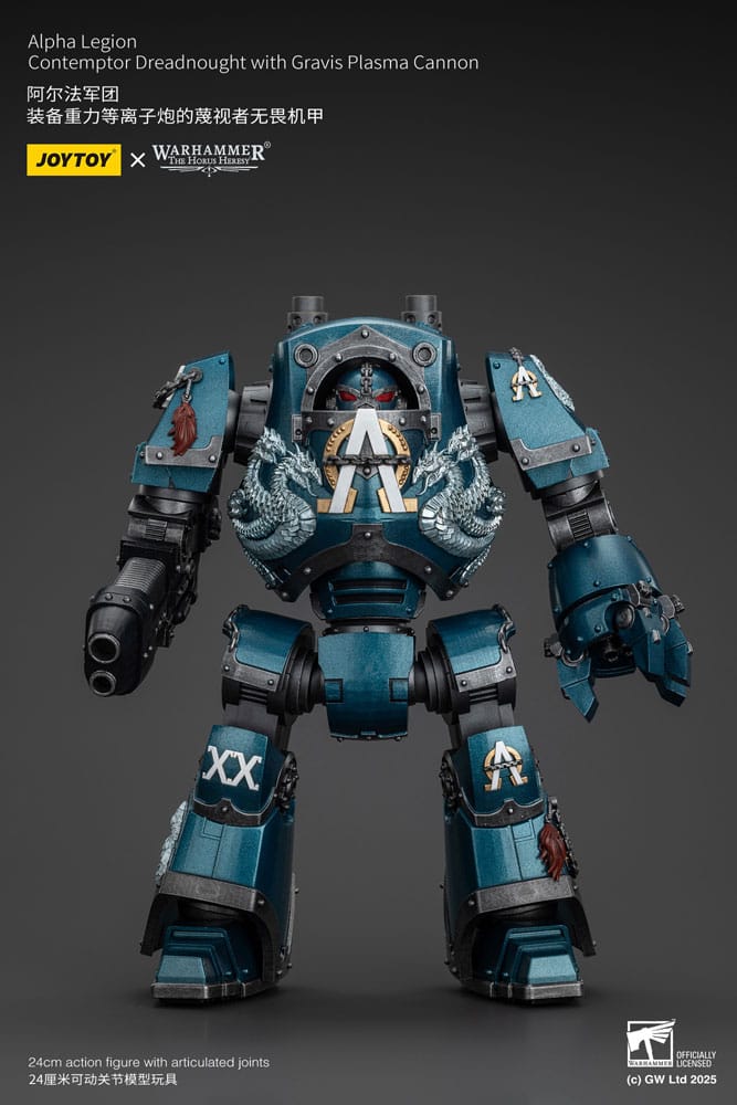 Warhammer Alpha Legion Contemptor Dreadnought with Gravis Plasma Cannon The Horus Heresy Action Figure 25 cm