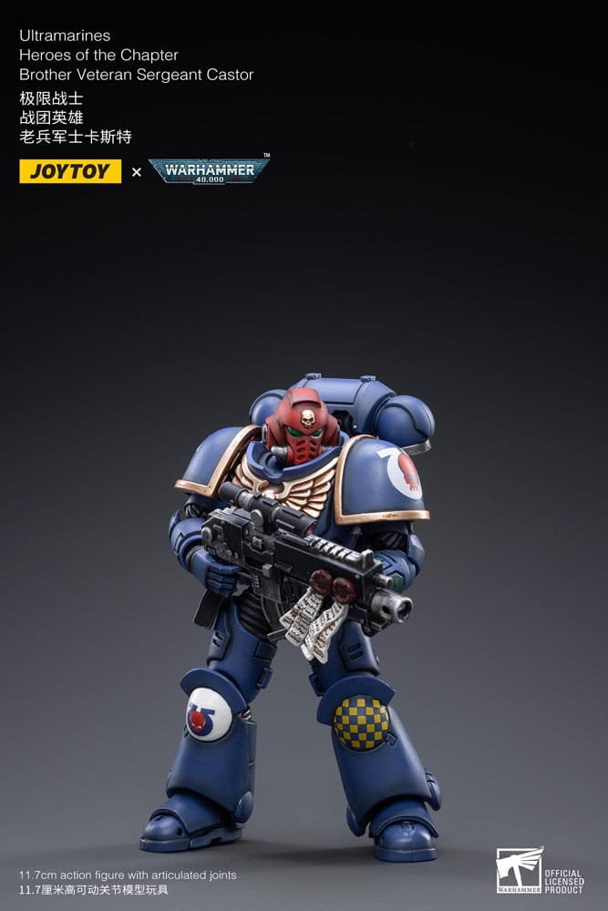 Warhammer 40k Brother Veteran Sergeant Castor Ultramarines Action Figure 1 18 Scale