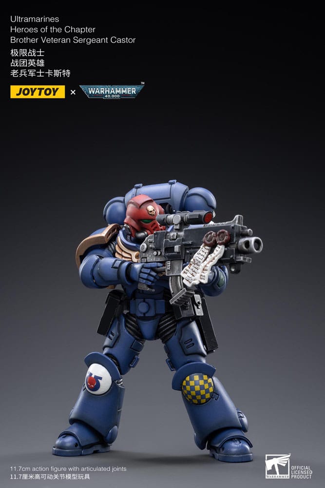 Warhammer 40k Brother Veteran Sergeant Castor Ultramarines Action Figure 1 18 Scale