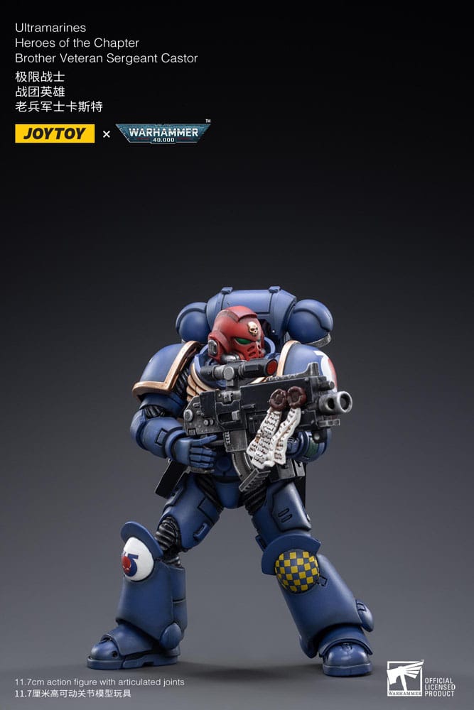 Warhammer 40k Brother Veteran Sergeant Castor Ultramarines Action Figure 1 18 Scale