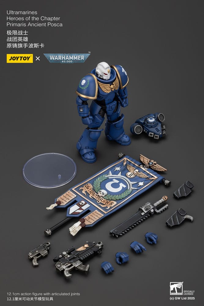 Warhammer 40k Primaris Ancient Posca Ultramarines Action Figure 1 18 Scale