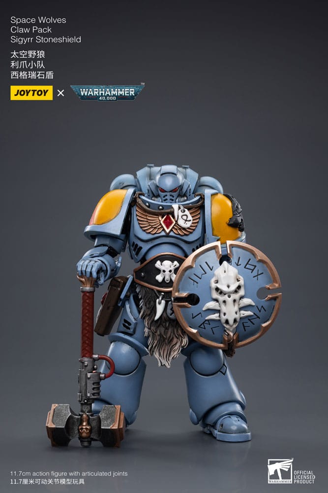 Warhammer Sigyrr Stoneshield Space Wolves Claw Pack 40k Action Figure 12 cm