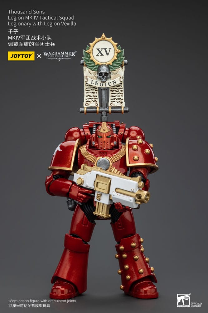 Warhammer Legionary with Legion Vexilla Thousand Sons MK Four Tactical Squad The Horus Heresy Action Figure 12 cm