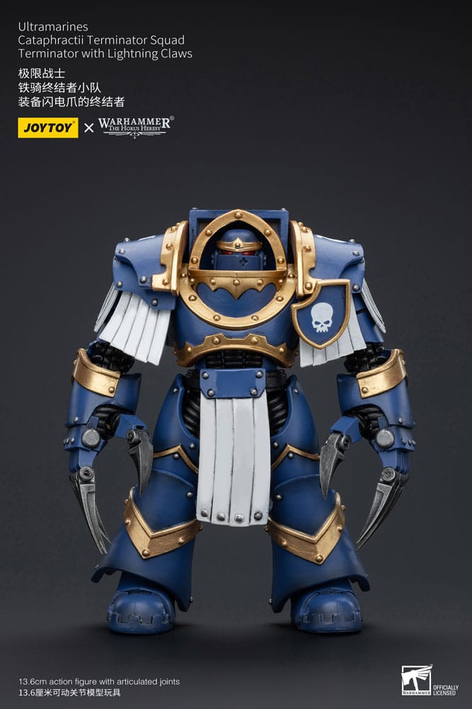 Warhammer Ultramarines Cataphractii Terminator Squad Terminator with Lightning Claws The Horus Heresy Action Figure 14 cm