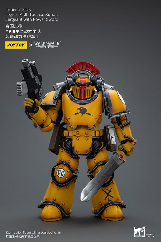 Warhammer Imperial Fists Legion MkIII Tactical Sergeant with Power Sword The Horus Heresy Action Figure 12 cm