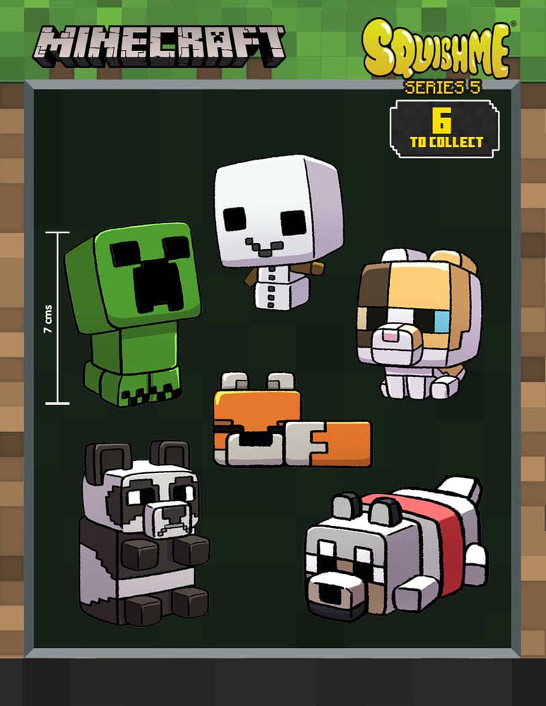 Minecraft Squishme Anti Stress Figures Series 5 Display 7 cm Set of 16