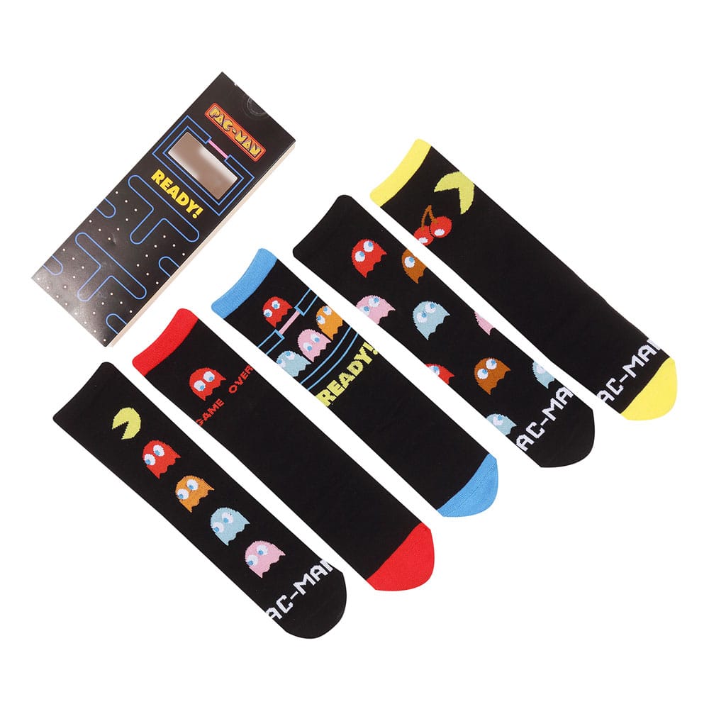 Pac Man Socks 5 Pack Size L XL