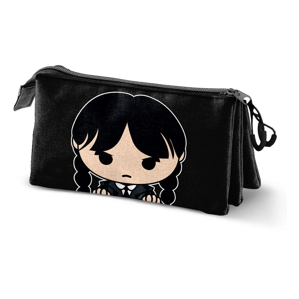 Wednesday Chibi Black Triple Pencil Case