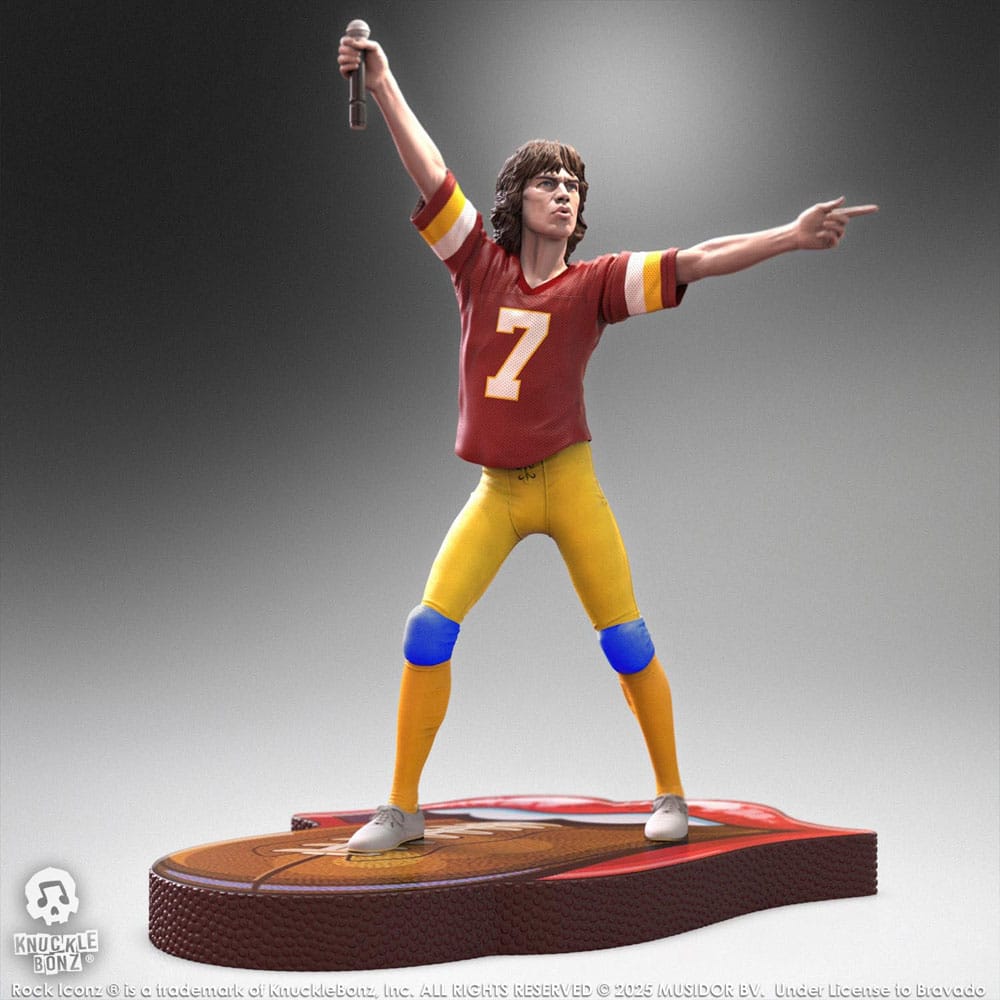 Rolling Stones Mick Jagger US Tour 1981 Burgundy Jersey Rock Iconz Statue 22 cm