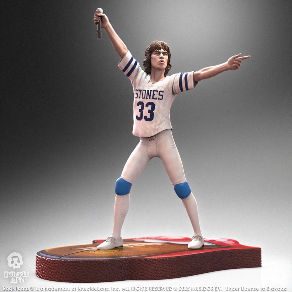 Rolling Stones Mick Jagger US Tour 1981 White Jersey Rock Iconz Statue 22 cm