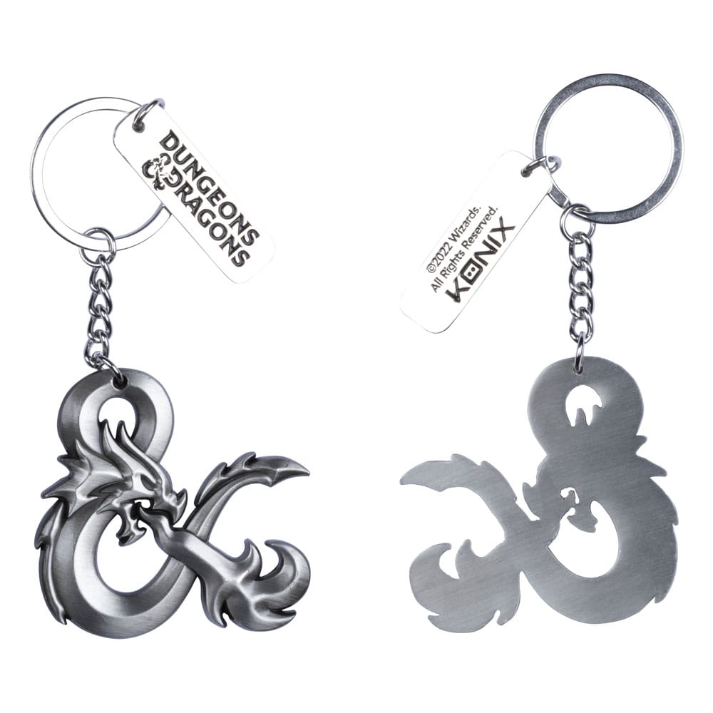 Dungeons and Dragons Silver 3D Logo Metal Keychain