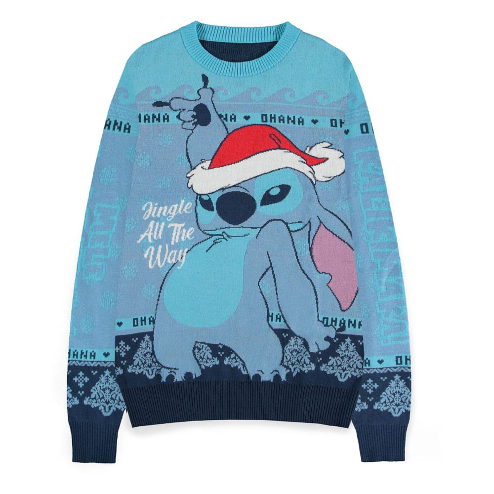 Lilo and Stitch Stitch Christmas Jumper Sweatshirt Blue