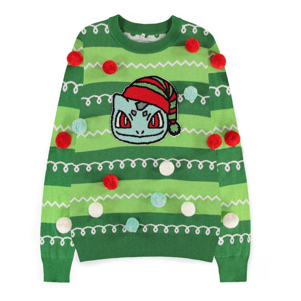 Pokémon Bulbasaur Christmas Jumper Sweatshirt Size S