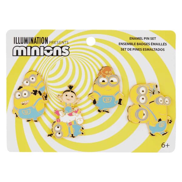 Loungefly Minions Despicable Me Enamel Pins Variety Set 4 Pack 3 cm