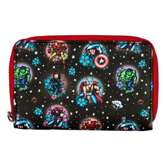 Loungefly Marvel Avengers Tattoo Zip Around Wallet