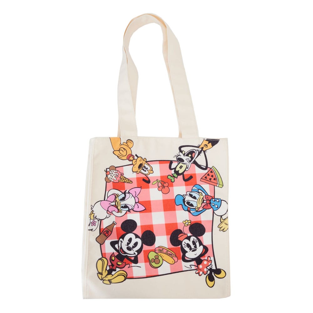 Loungefly Disney Mickey and Friends Picnic Canvas Tote Bag