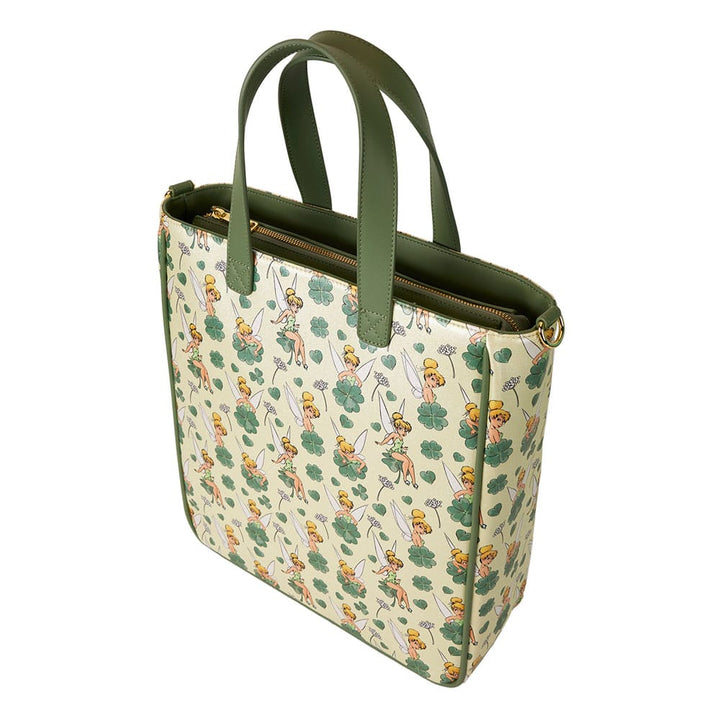 Loungefly Tinker Bell Four Leaf Clover Tote Bag with Coin Purse Disney Collection