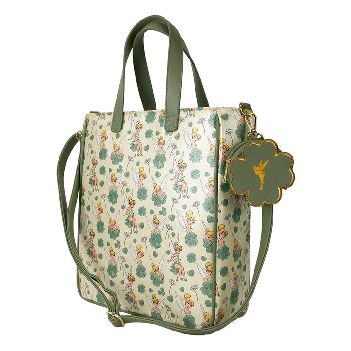 Loungefly Tinker Bell Four Leaf Clover Tote Bag with Coin Purse Disney Collection