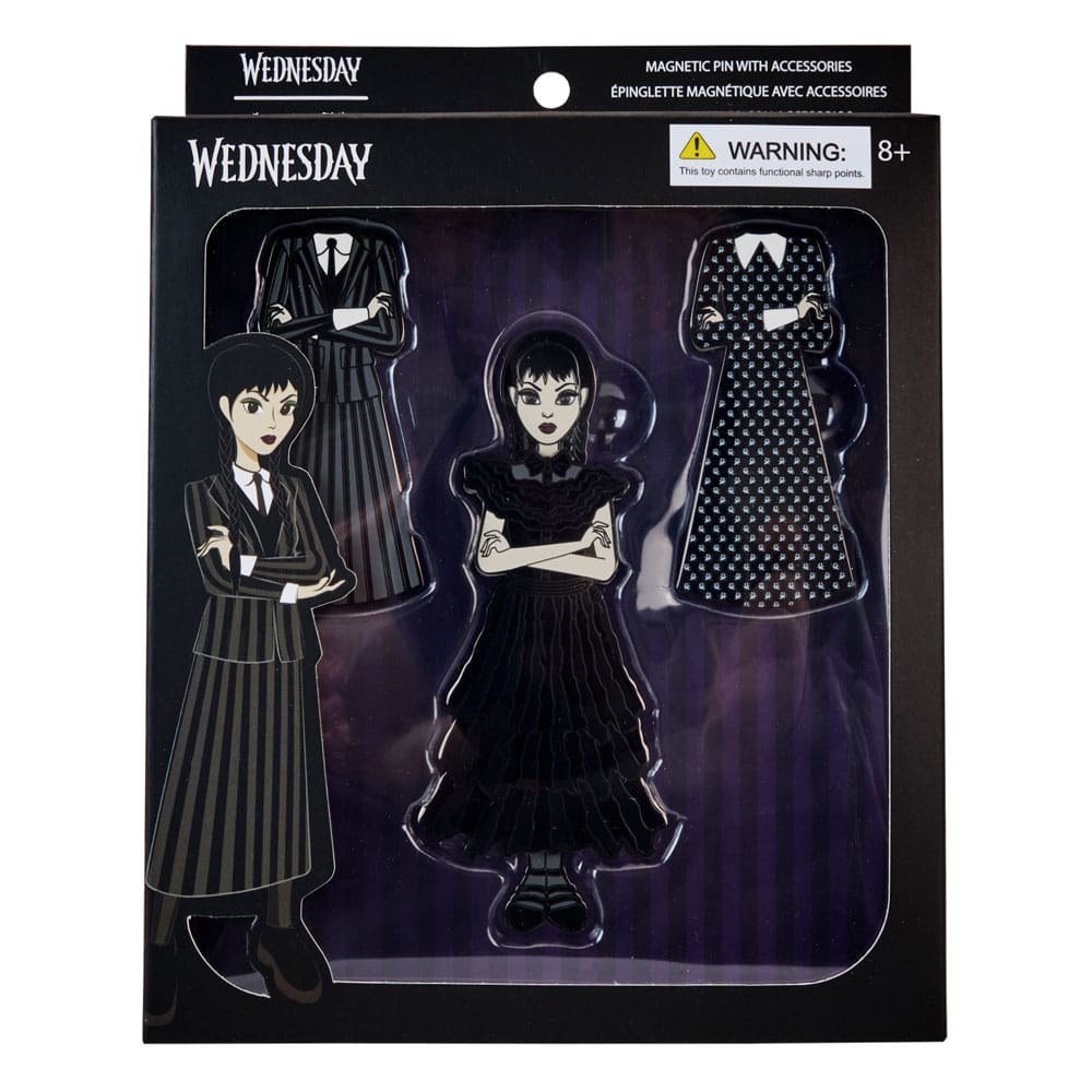 Loungefly Wednesday Addams Enamel Pins 4 Set Paper Doll 3 cm