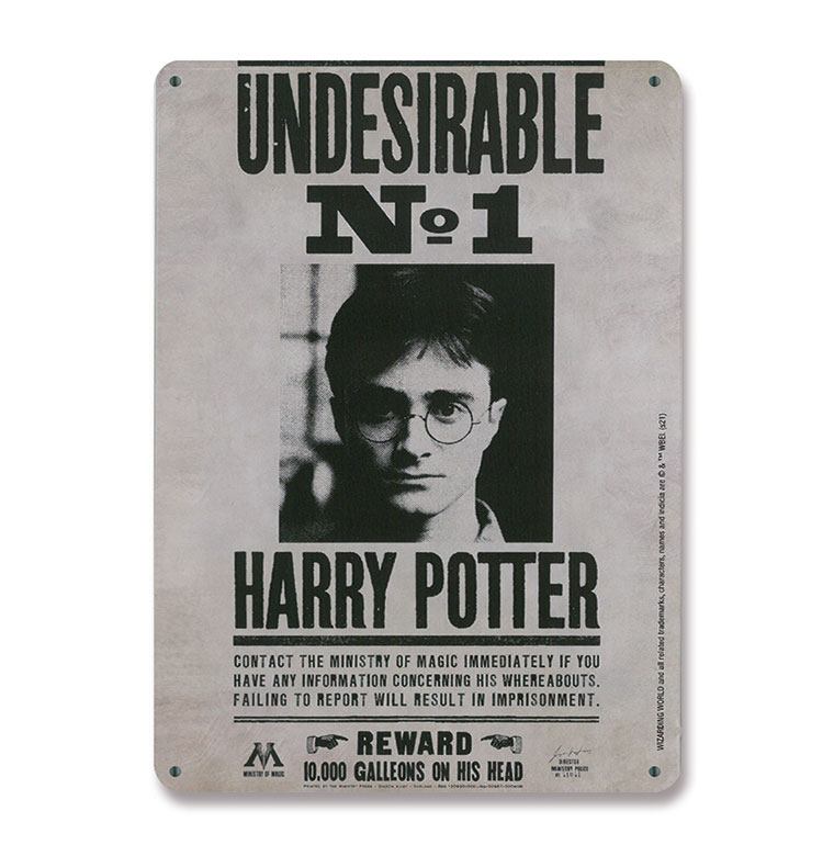 vHarry Potter Undesirable Number 1 Tin Sign 15 by 21 cm
