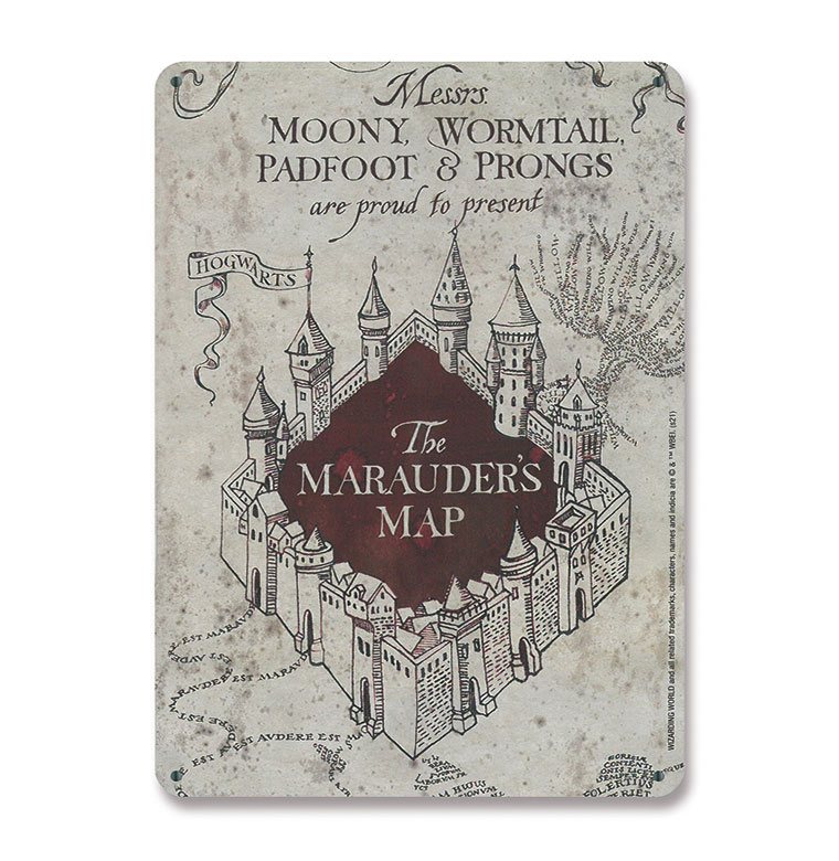 Harry Potter Marauders Map Tin Sign 15 by 21 cm