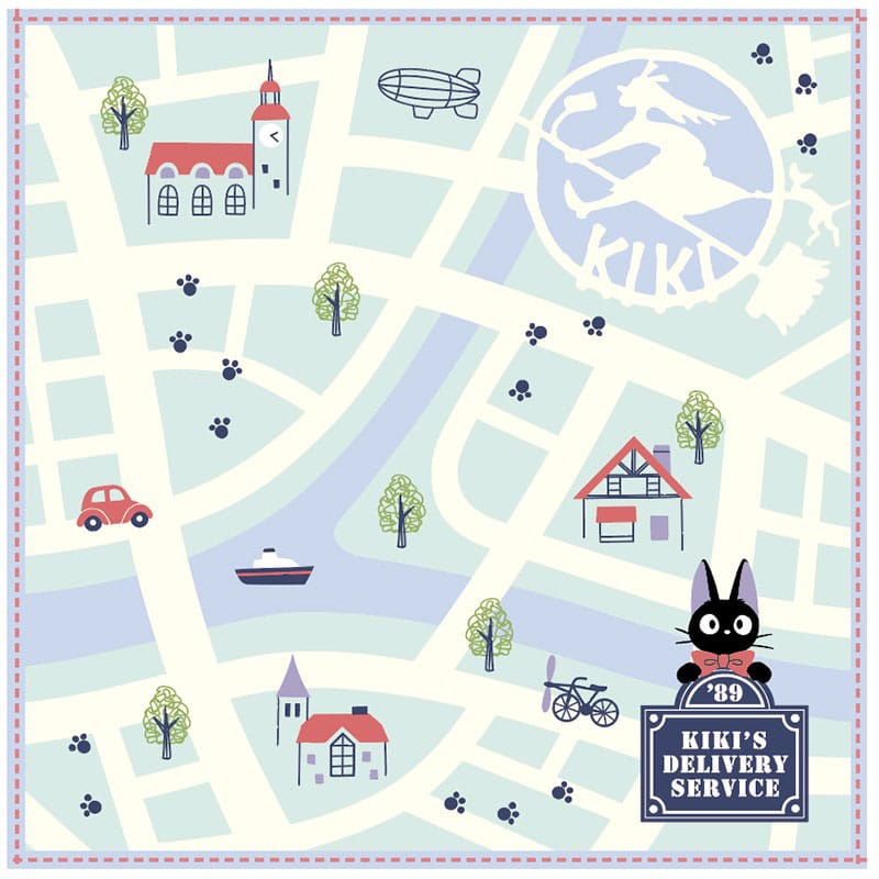 Studio Ghibli Kiki's Delivery Service City Map Mini Towel 25 x 25 cm
