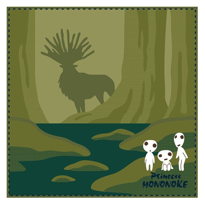 Studio Ghibli Princess Mononoke Shadow of the Deer God Mini Towel 25 x 25 cm