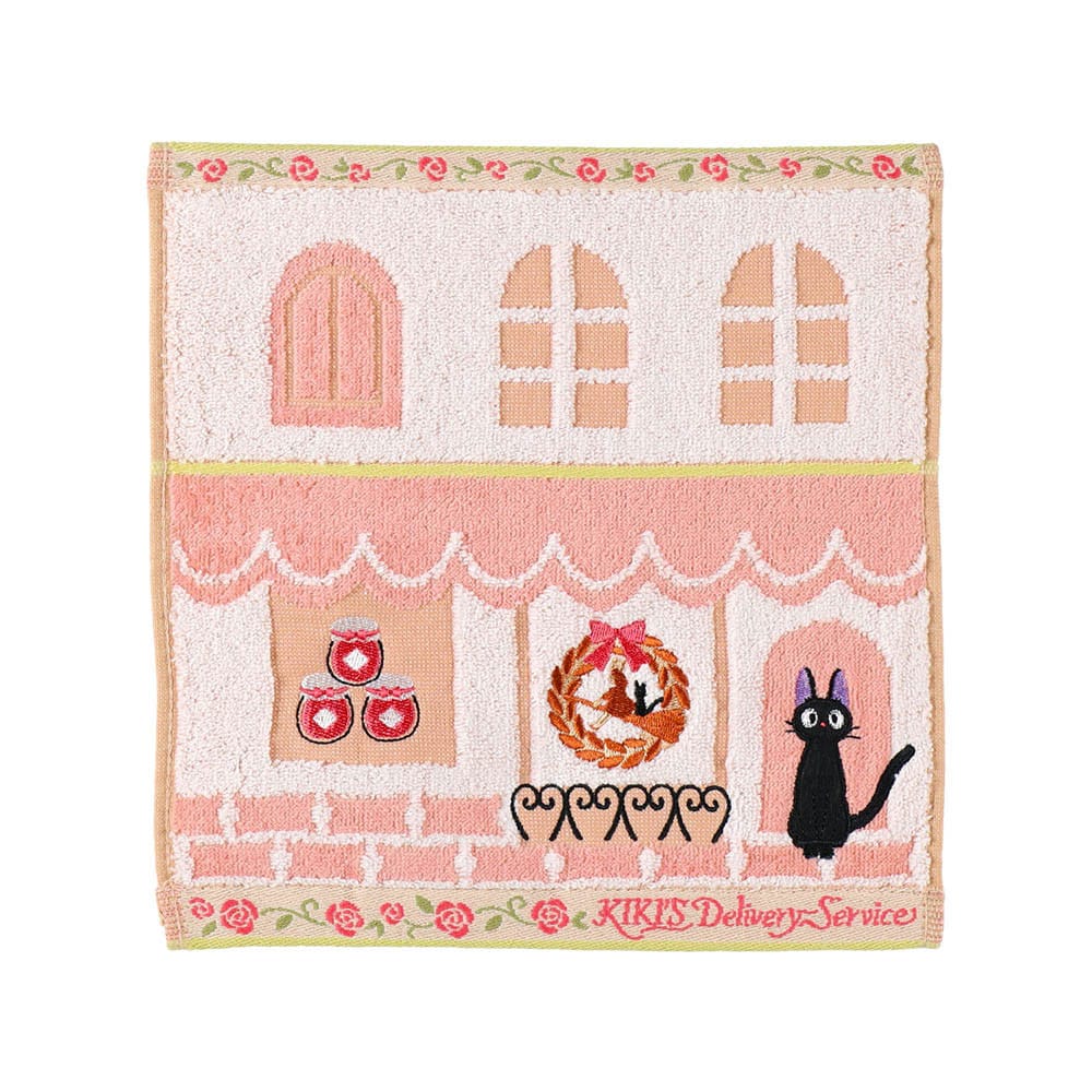 Studio Ghibli Jiji Kiki's Delivery Service Mini Towel Street Corner 25 x 25 cm