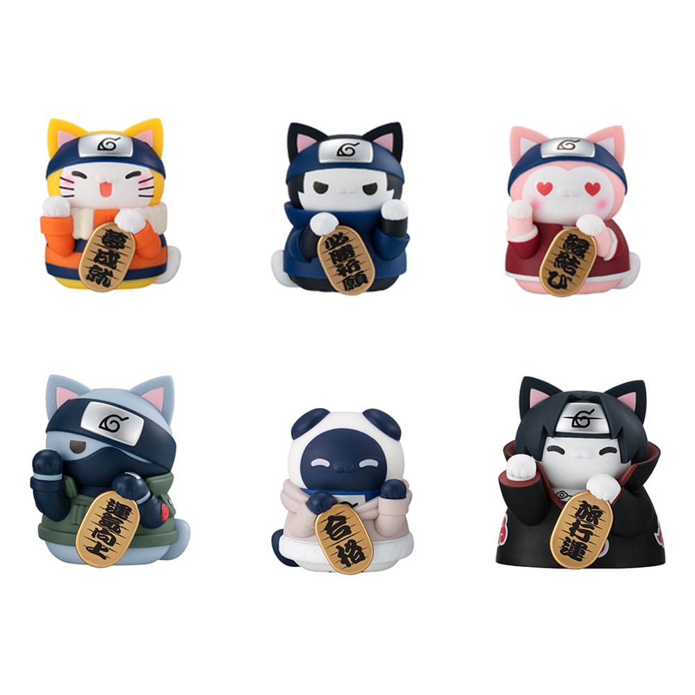 Mega Cat Project Nyaruto Beckoning Cat Fortune One More Time Naruto Trading Figure 7 cm Set of 6