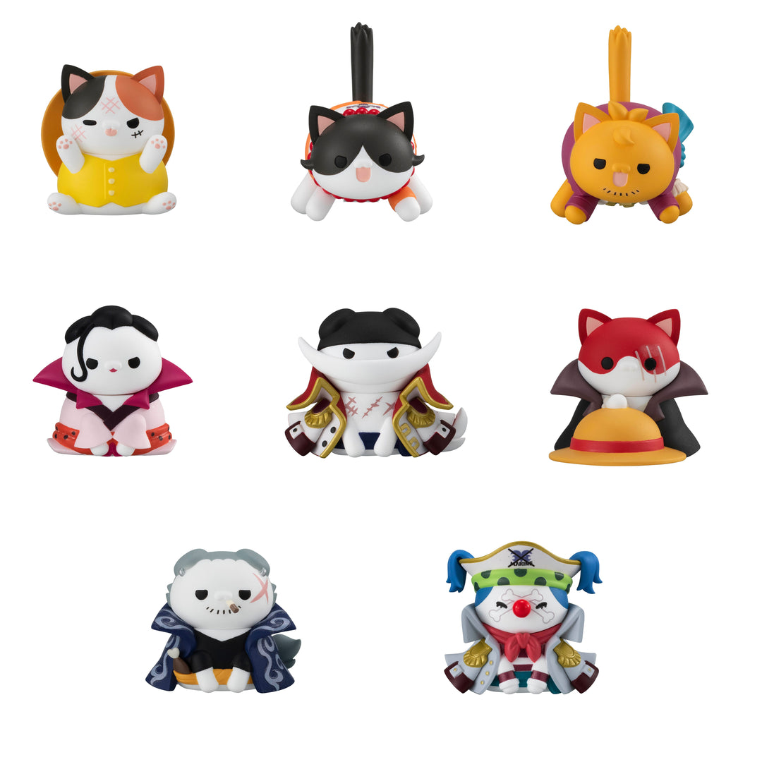 Mega Cat Project NyanPieceNyan Luffy and Marineford Ver One Piece Trading Figure 3 cm Set of 8