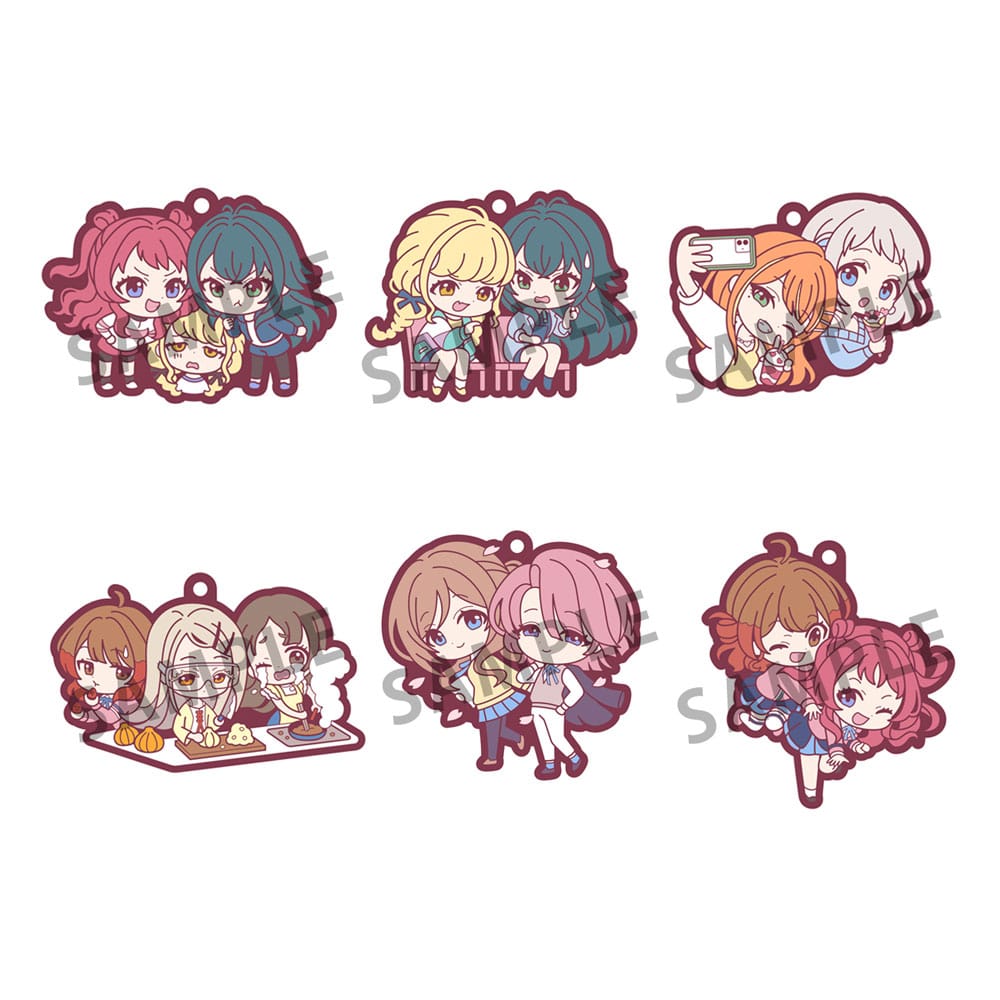 Buddycolle Rubber Mascot Gakuen Idolmaster Rubber Charms 7 cm Set of 6