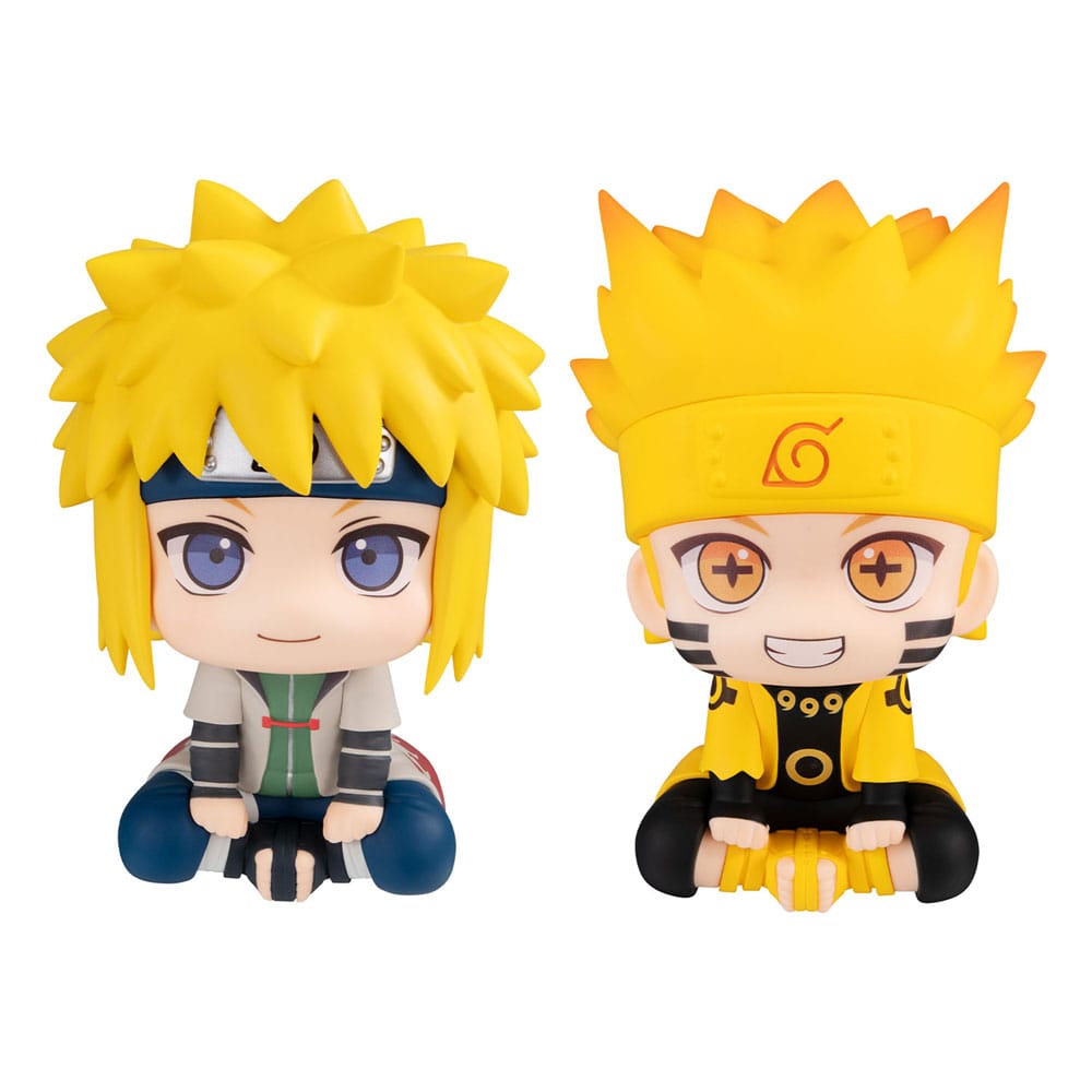 Naruto Shippuden Naruto Uzumaki Six Paths and Minato Namikaze Look Up PVC Figures 11 cm with Gift