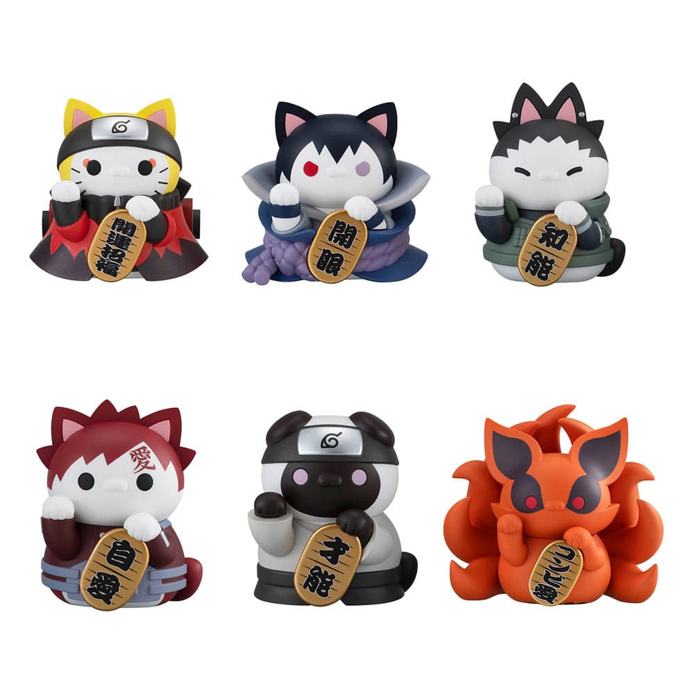 Mega Cat Project Naruto Shippuden Fortune Cats Naruto Uzumaki and Friends Nyaruto Trading Figure Assortment 7 cm Set of 6