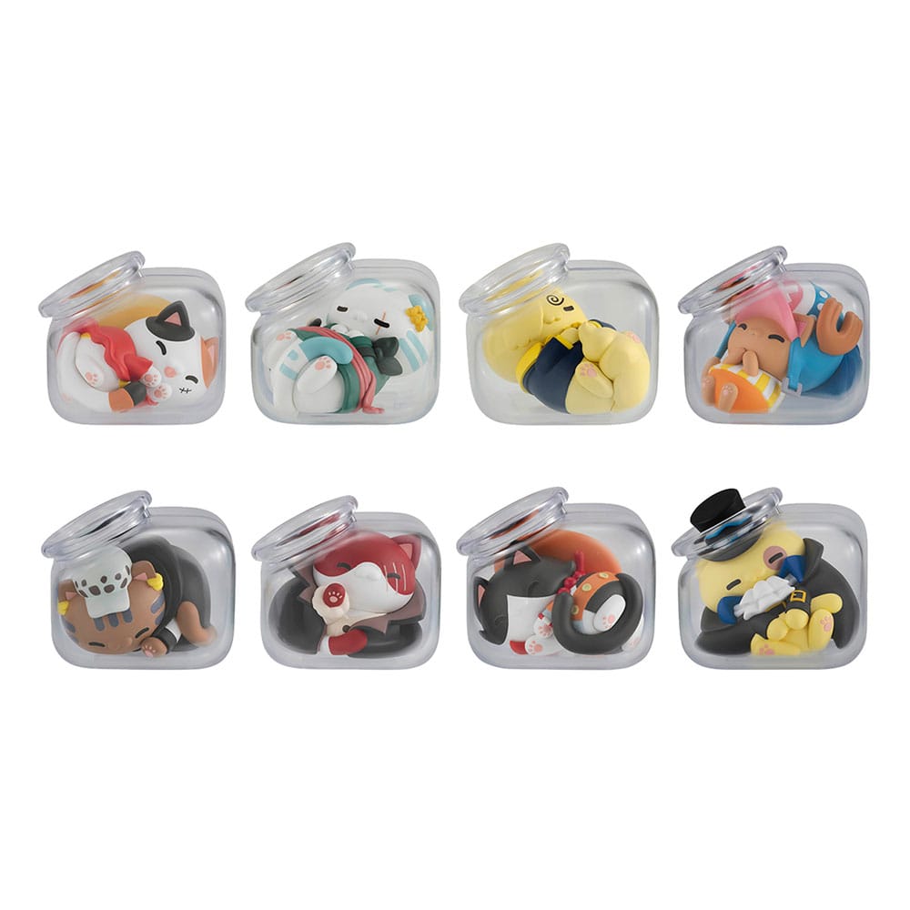 Mega Cat Project One Piece Good Night NyanPieceNyan Trading Figure Assortment 3 cm Set of 8